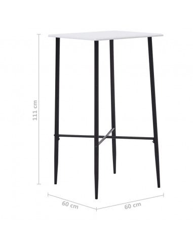 Tavolo da Bar Bianco 60x60x111 cm in MDF
