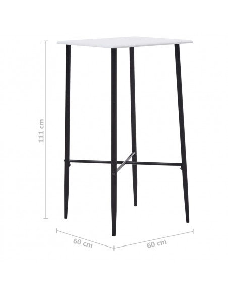 Tavolo da Bar Bianco 60x60x111 cm in MDF