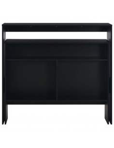 Tavolo da Bar con 2 Piani d'Appoggio Nero 130x40x120 cm