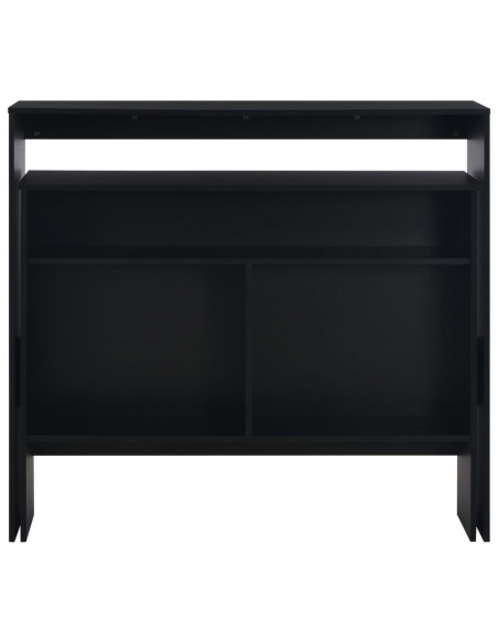Tavolo da Bar con 2 Piani d'Appoggio Nero 130x40x120 cm