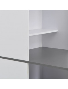 Tavolo da Bar con Mobiletto Bianco 115x59x200 cm