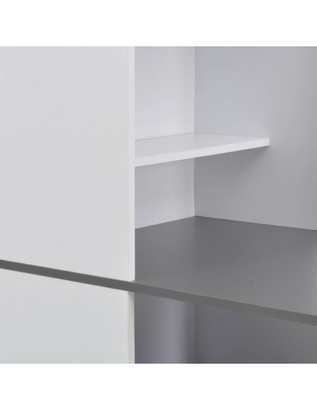 Tavolo da Bar con Mobiletto Bianco 115x59x200 cm