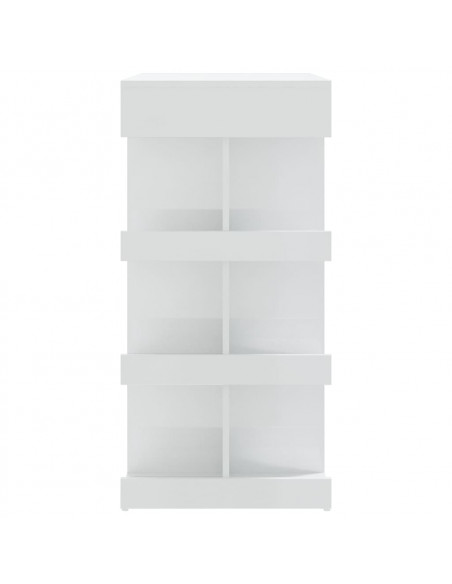 Tavolo da Bar con Ripiani Bianco Lucido 100x50x101,5 cm
