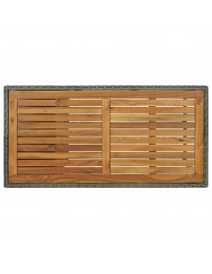 Tavolo da Bar con Ripiani Grigio 120x60x110 cm in Polyrattan