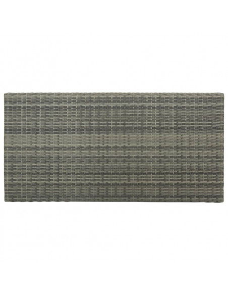 Tavolo da Bar con Ripiani Grigio 120x60x110 cm in Polyrattan
