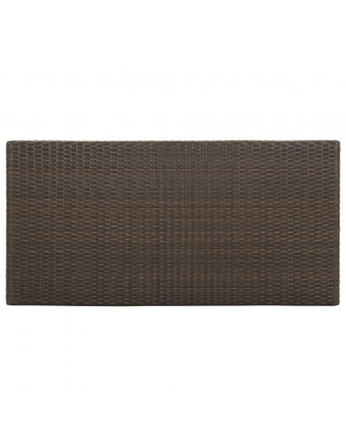 Tavolo da Bar con Ripiani Marrone 120x60x110 cm in Polyrattan