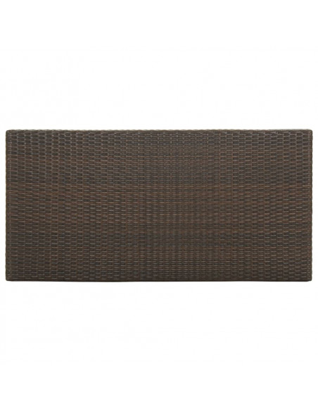 Tavolo da Bar con Ripiani Marrone 120x60x110 cm in Polyrattan