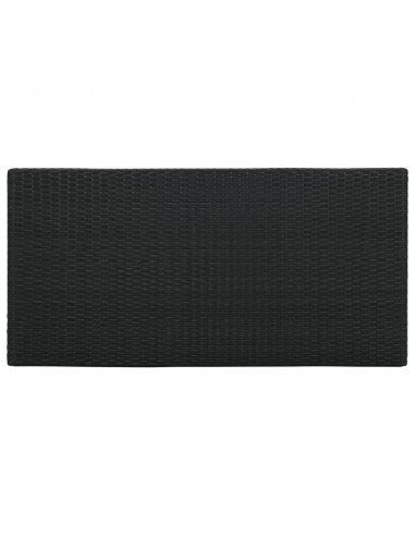 Tavolo da Bar con Ripiani Nero 120x60x110 cm in Polyrattan