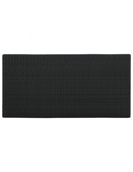 Tavolo da Bar con Ripiani Nero 120x60x110 cm in Polyrattan