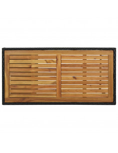 Tavolo da Bar con Ripiani Nero 120x60x110 cm in Polyrattan