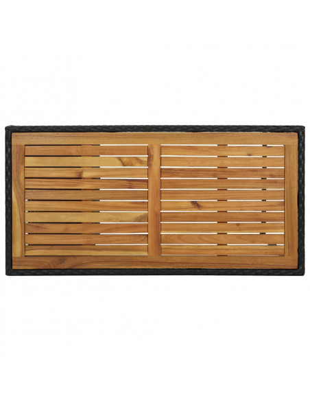 Tavolo da Bar con Ripiani Nero 120x60x110 cm in Polyrattan