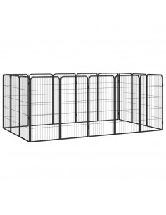 Box Cani 16 Pannelli Nero 50x100 cm Acciaio Verniciato Polvere 2