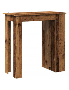 Tavolo da Bar con Ripiano Legno Antico 102x50x103,5 cm