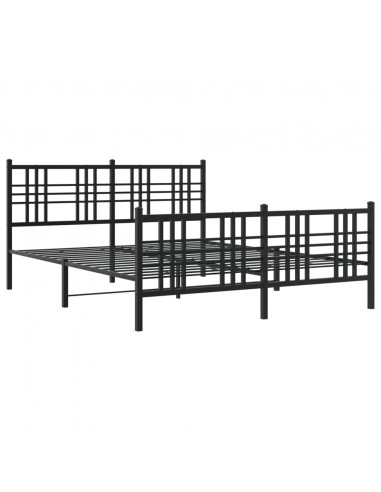 Giroletto con Testiera e Pediera Metallo Nero 150x200 cm