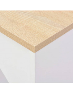 Tavolo da Bar con Scaffale Mobile Bianco 138x39x110 cm