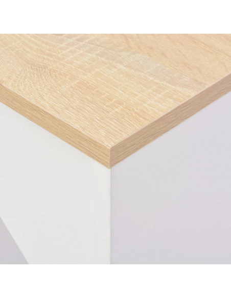 Tavolo da Bar con Scaffale Mobile Bianco 138x39x110 cm