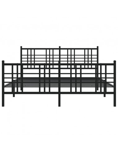 Giroletto con Testiera e Pediera Metallo Nero 150x200 cm