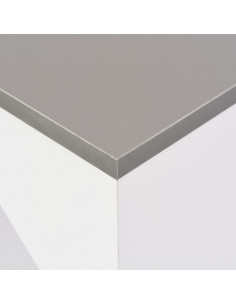 Tavolo da Bar con Scaffale Mobile Bianco 138x39x110 cm