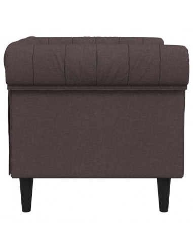 Poltrona Chesterfield Marrone Scuro in Tessuto