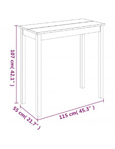 Tavolo da Bar in MDF Nero 115x55x107 cm