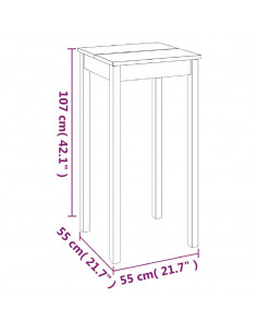 Tavolo da Bar in MDF Nero 55x55x107 cm