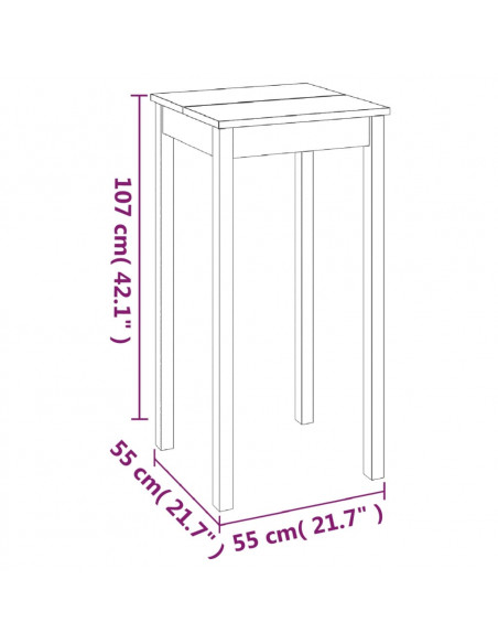Tavolo da Bar in MDF Nero 55x55x107 cm