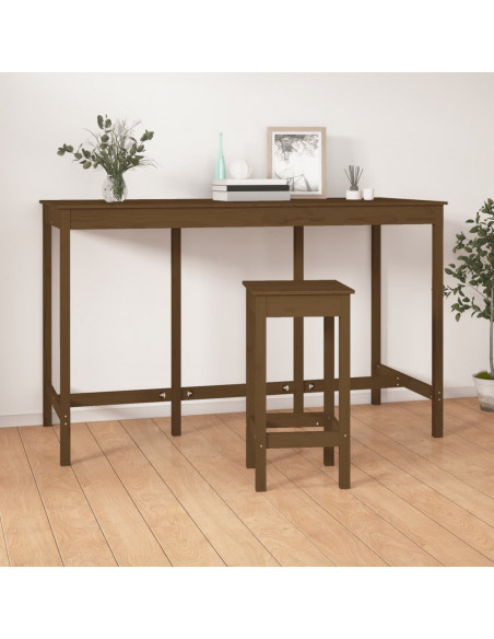 Tavolo da Bar Miele 180x80x110 cm in Legno Massello di Pino