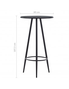 Tavolo da Bar Nero 60x107,5 cm in MDF