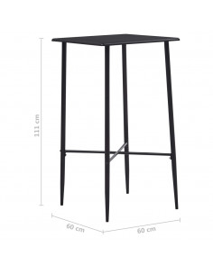 Tavolo da Bar Nero 60x60x111 cm in MDF