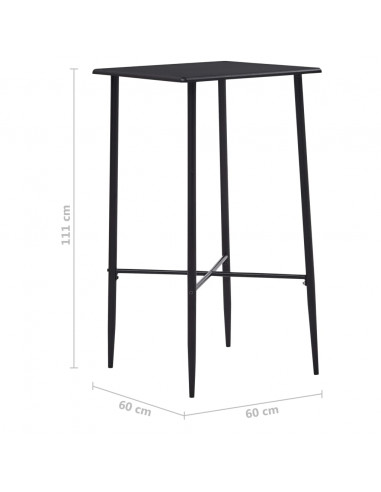 Tavolo da Bar Nero 60x60x111 cm in MDF