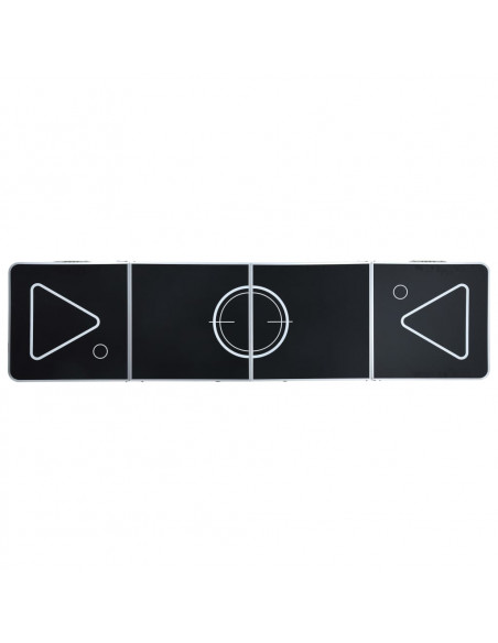 Tavolo da Beer Pong Pieghevole 240 cm Nero