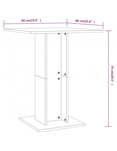 Tavolo da Bistrot Bianco 60x60x75 cm in Legno Multistrato