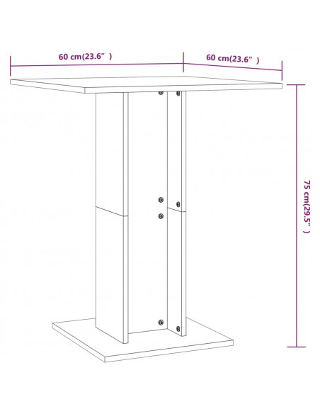 Tavolo da Bistrot Bianco 60x60x75 cm in Legno Multistrato