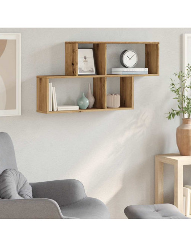 Scaffale a Parete Rovere Artigianale 100x18x53 cm Truciolato