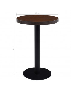 Tavolo da Bistrot Marrone Scuro 60 cm in MDF