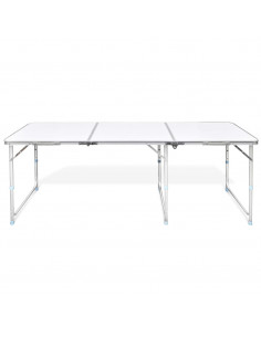 Tavolo da Campeggio Pieghevole Alluminio Regolabile 180x60 cm