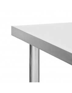 Tavolo da Lavoro Cucina con Ruote 100x60x85 cm in Acciaio Inox