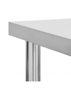 Tavolo da Lavoro Cucina con Ruote 60x30x85 cm in Acciaio Inox