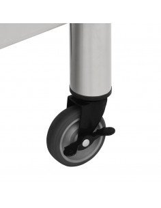 Tavolo da Lavoro Cucina con Ruote 80x45x85 cm in Acciaio Inox