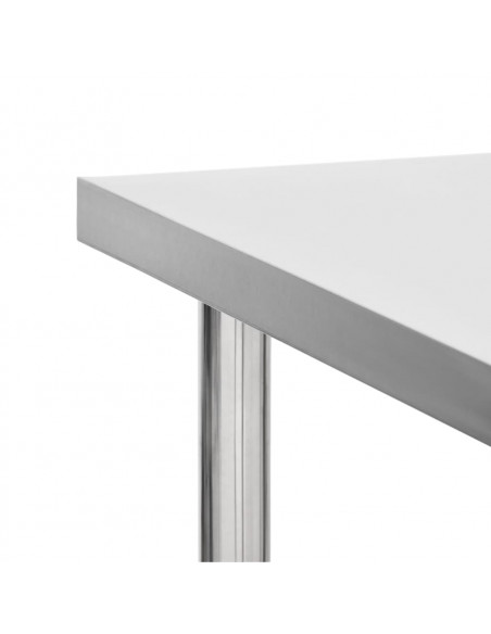 Tavolo da Lavoro Cucina con Ruote 80x60x85 cm in Acciaio Inox