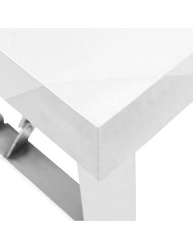 Tavolo da Lavoro Cucina Pieghevole 120x60x80 cm in Acciaio Inox