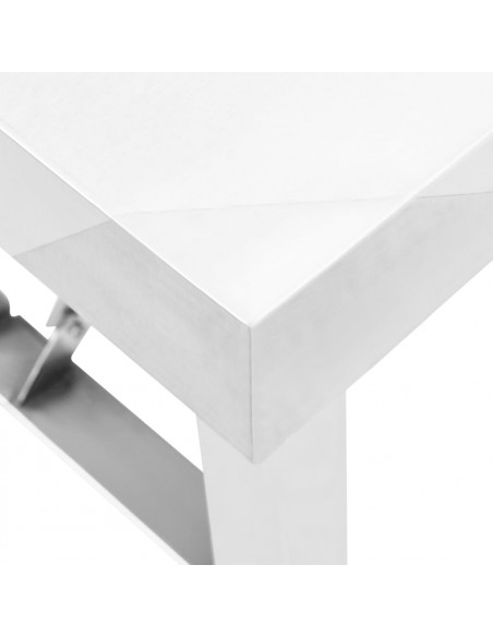 Tavolo da Lavoro Cucina Pieghevole 85x60x80 cm in Acciaio Inox