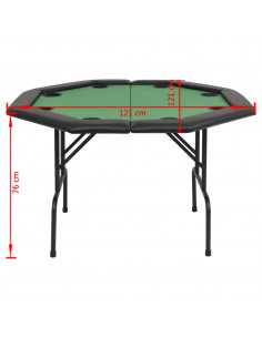 Tavolo da Poker Piegabile in 2 per 8 Giocatori Ottagonale Verde