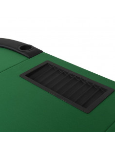 Tavolo da Poker Piegabile in 3 per 9 Giocatori Ottagonale Verde