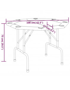 Tavolo da Poker Pieghevole 8 Giocatori Blu 108x108x75 cm