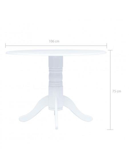Tavolo da Pranzo 106 cm in Legno Massello di Hevea