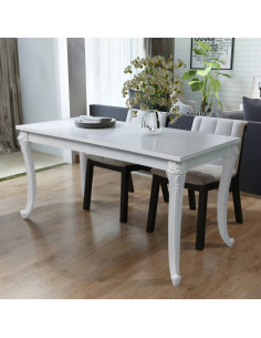 Tavolo da Pranzo 116x66x76 cm Bianco Lucido