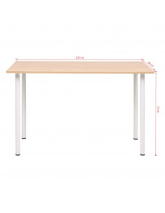Tavolo da Pranzo 120x60x73 cm Rovere e Bianco
