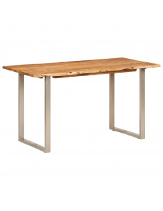 Tavolo da Pranzo 140x70x76 cm in Legno Massello di Acacia