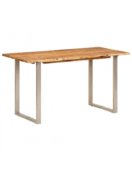 Tavolo da Pranzo 140x70x76 cm in Legno Massello di Acacia